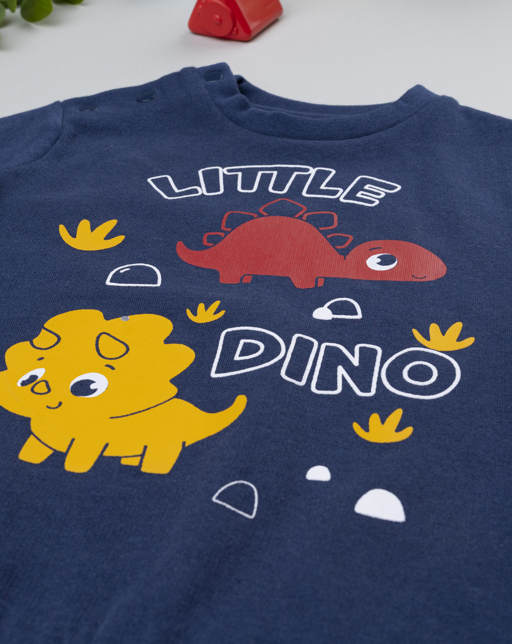 Pigiama bimbo rosso/blu dino