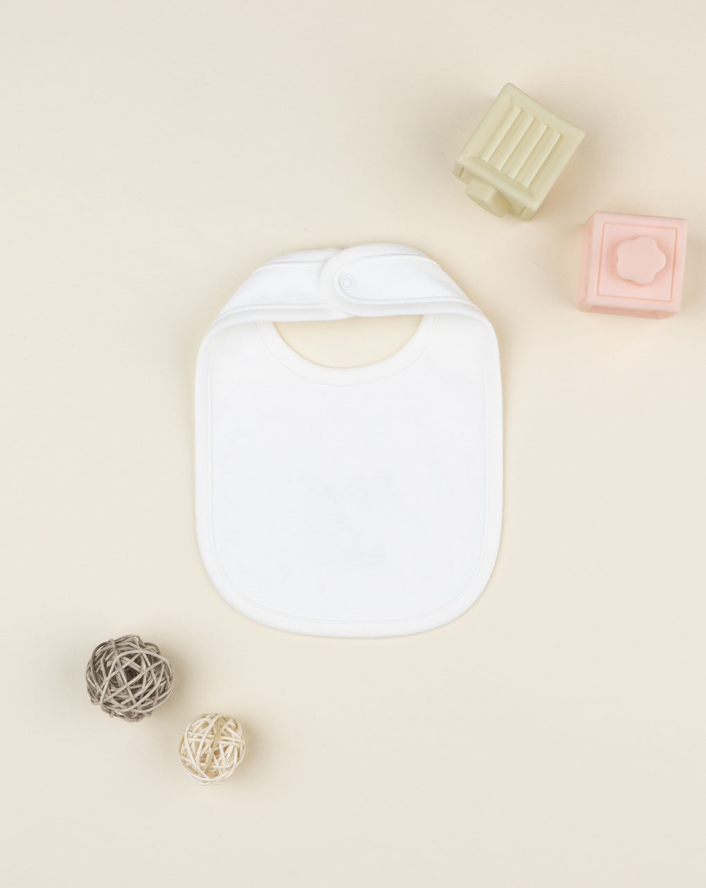 Bavaglino neonati panna stampato