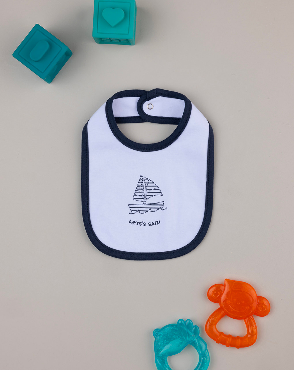 Bavaglino bimbo blu barchetta