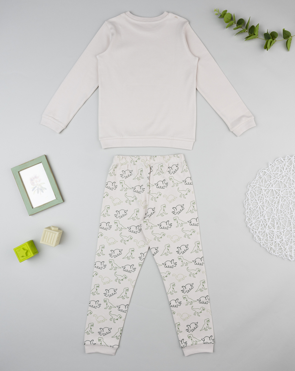 Pigiama bimbo beige dino