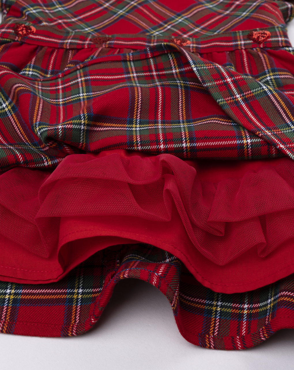Abito tartan rosso bimba