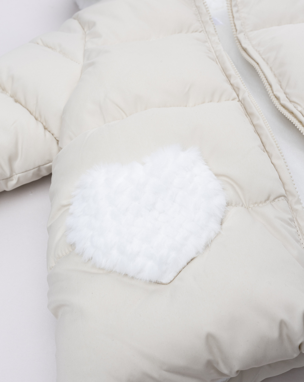 Piumino bimba panna con inserti
