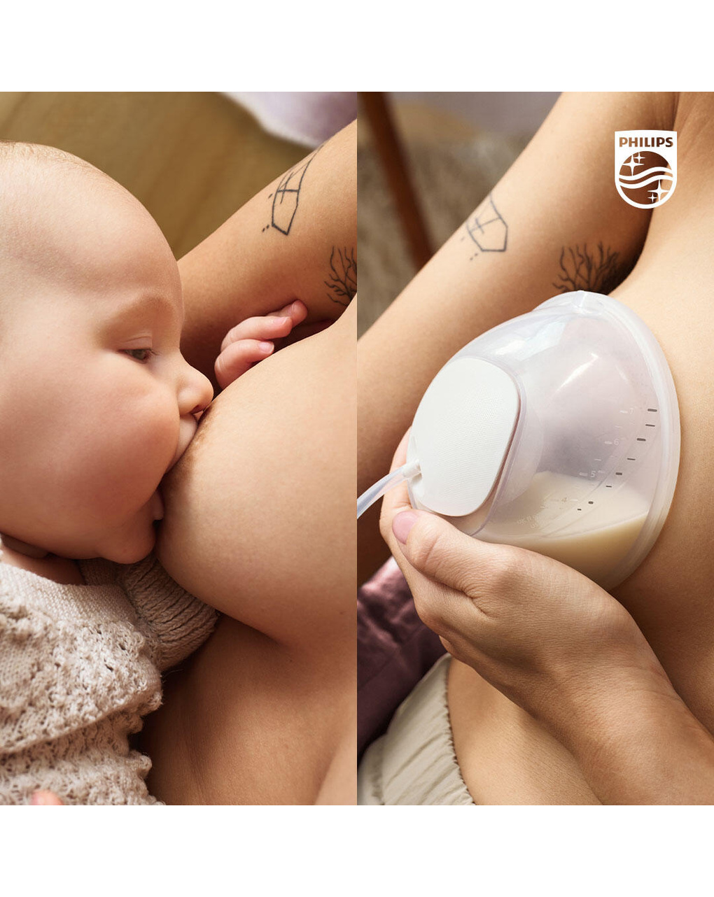 Set tiralatte elettrico indossabile singolo hands free  + biberon natural response 125ml + sacchetti conserva latte - philips avent