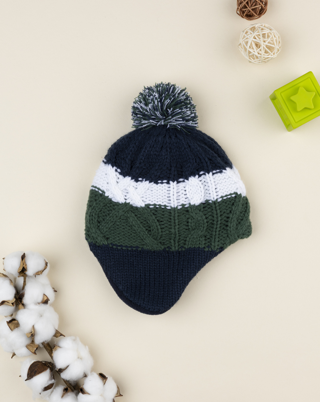 Cappello peruviano bimbo blu/verde