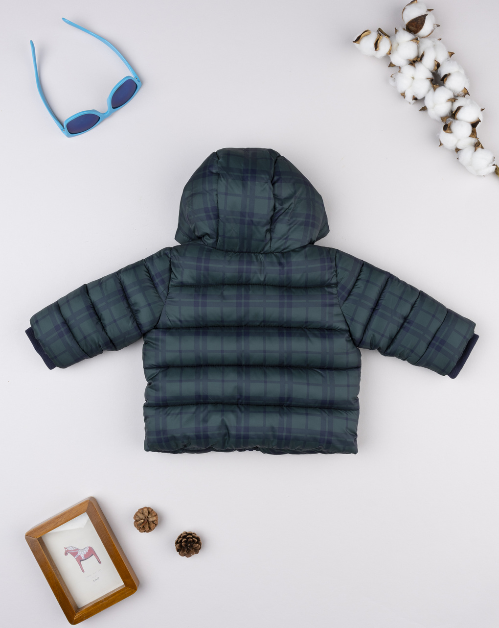 Piumino scozzese bimbo con patch