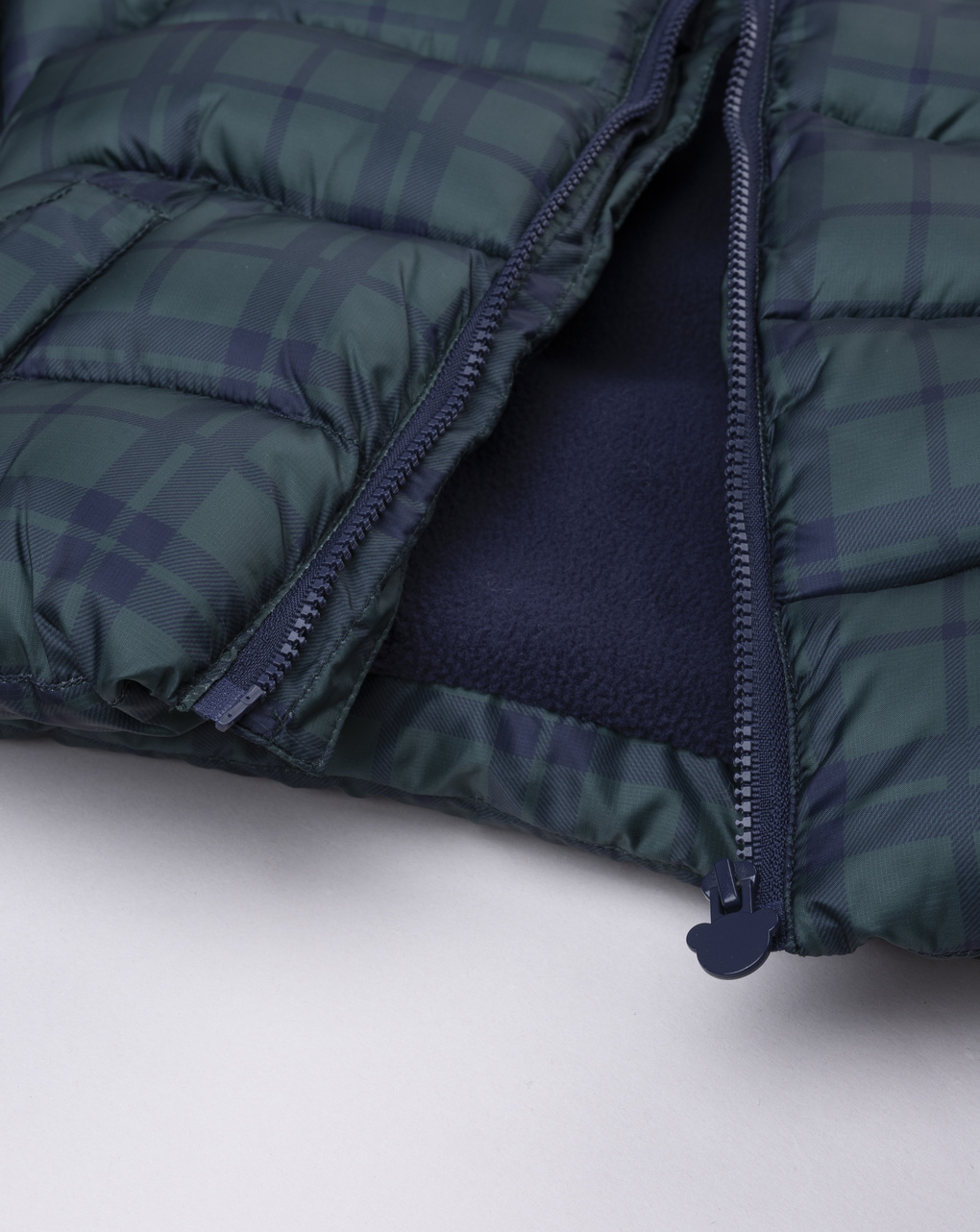 Piumino scozzese bimbo con patch