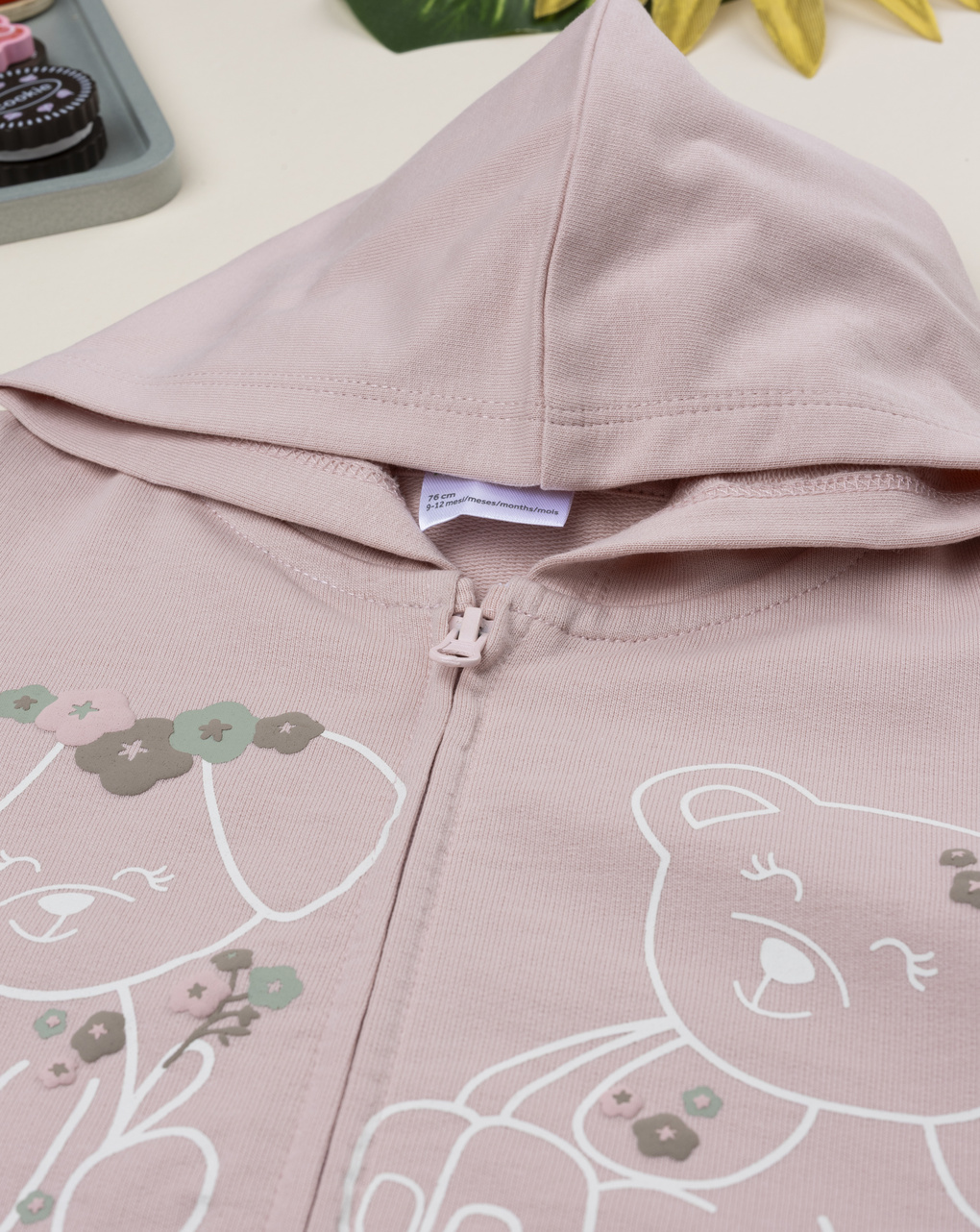 Felpa bimba rosa stampa orsi