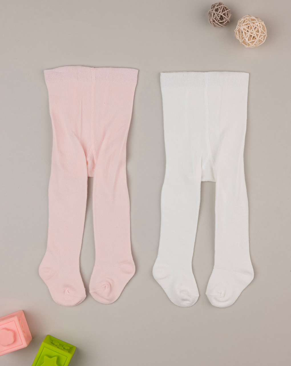 Pack 2 collant bimba rosa e bianco