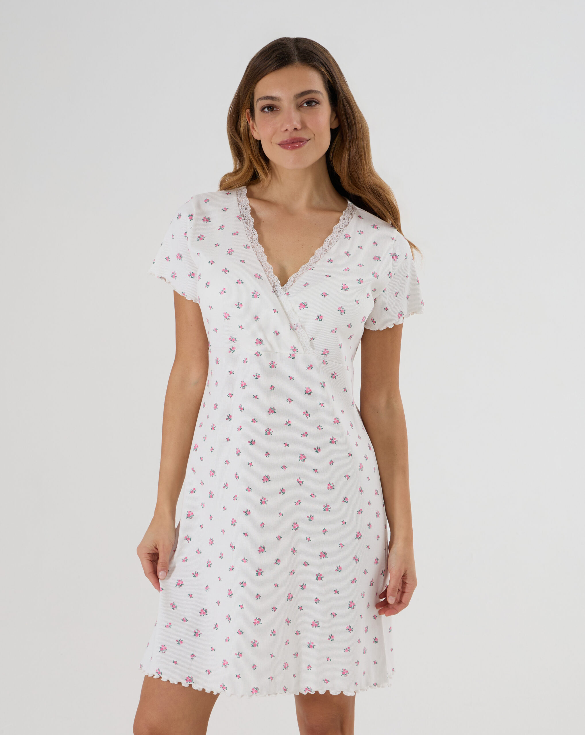 Camicia da notte premaman fiori allover