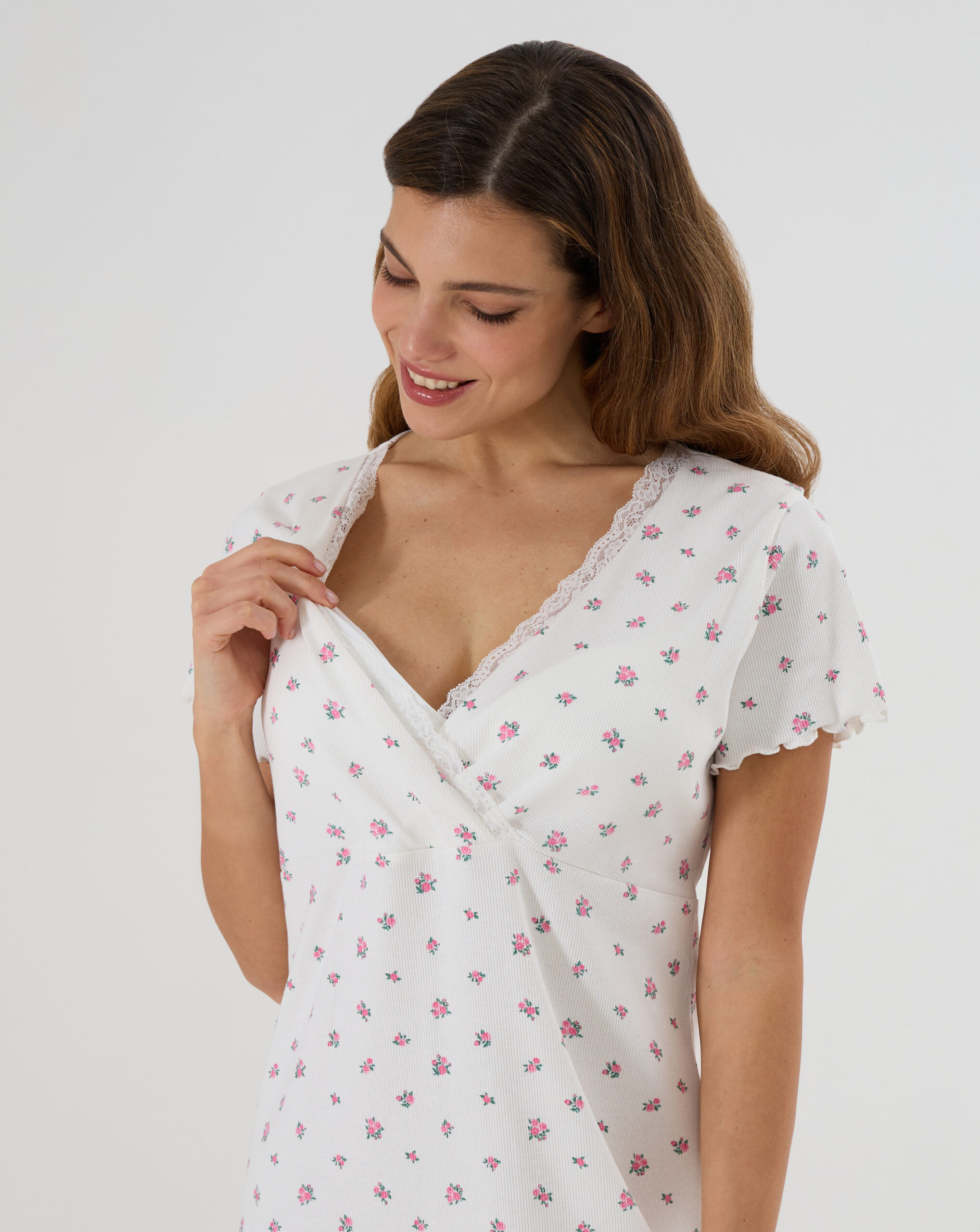 Camicia da notte premaman fiori allover