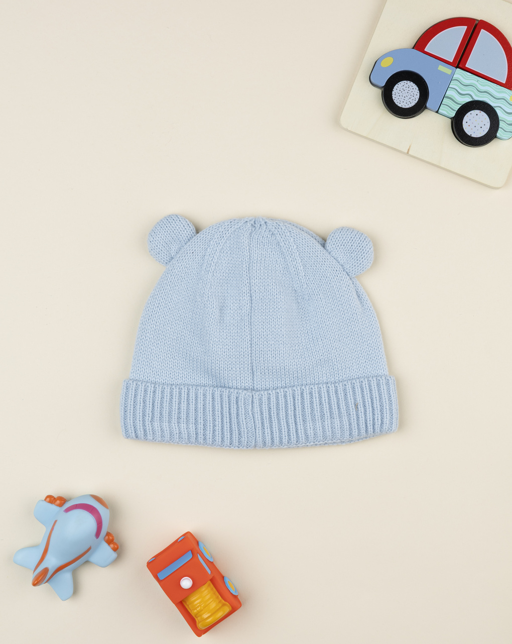 Cappello bimbo azzurro con orecchie