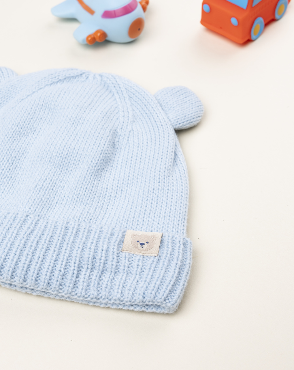 Cappello bimbo azzurro con orecchie