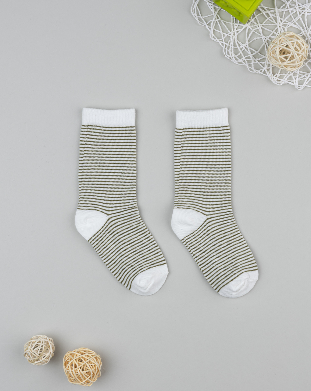 Gambaletto bambino verde/panna