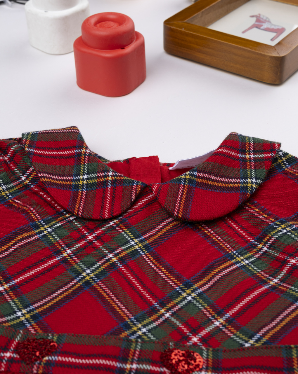 Abito tartan rosso bimba