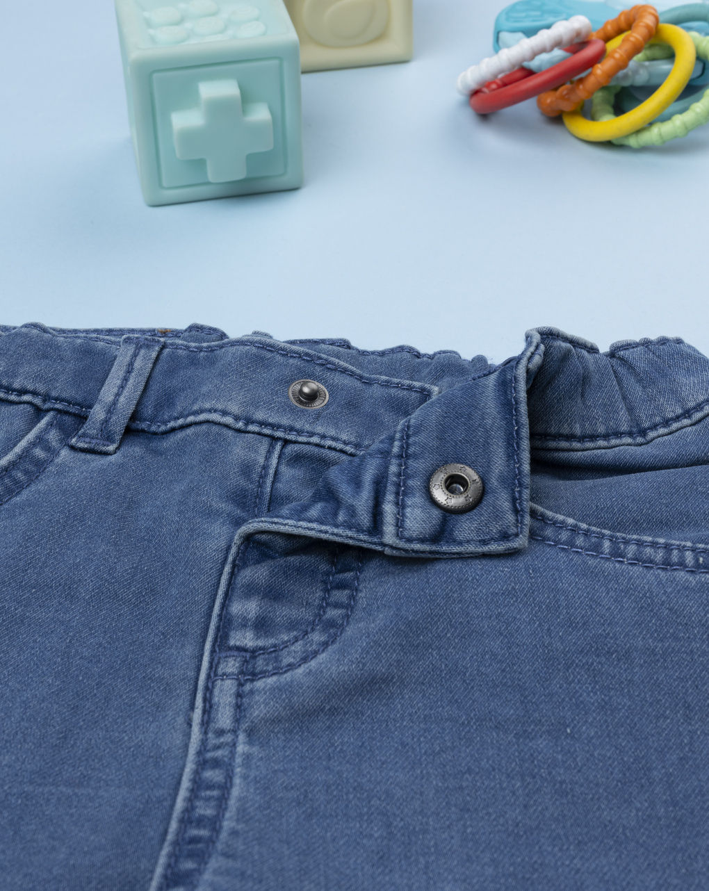 Pantalone denim bimbo ricamo dog