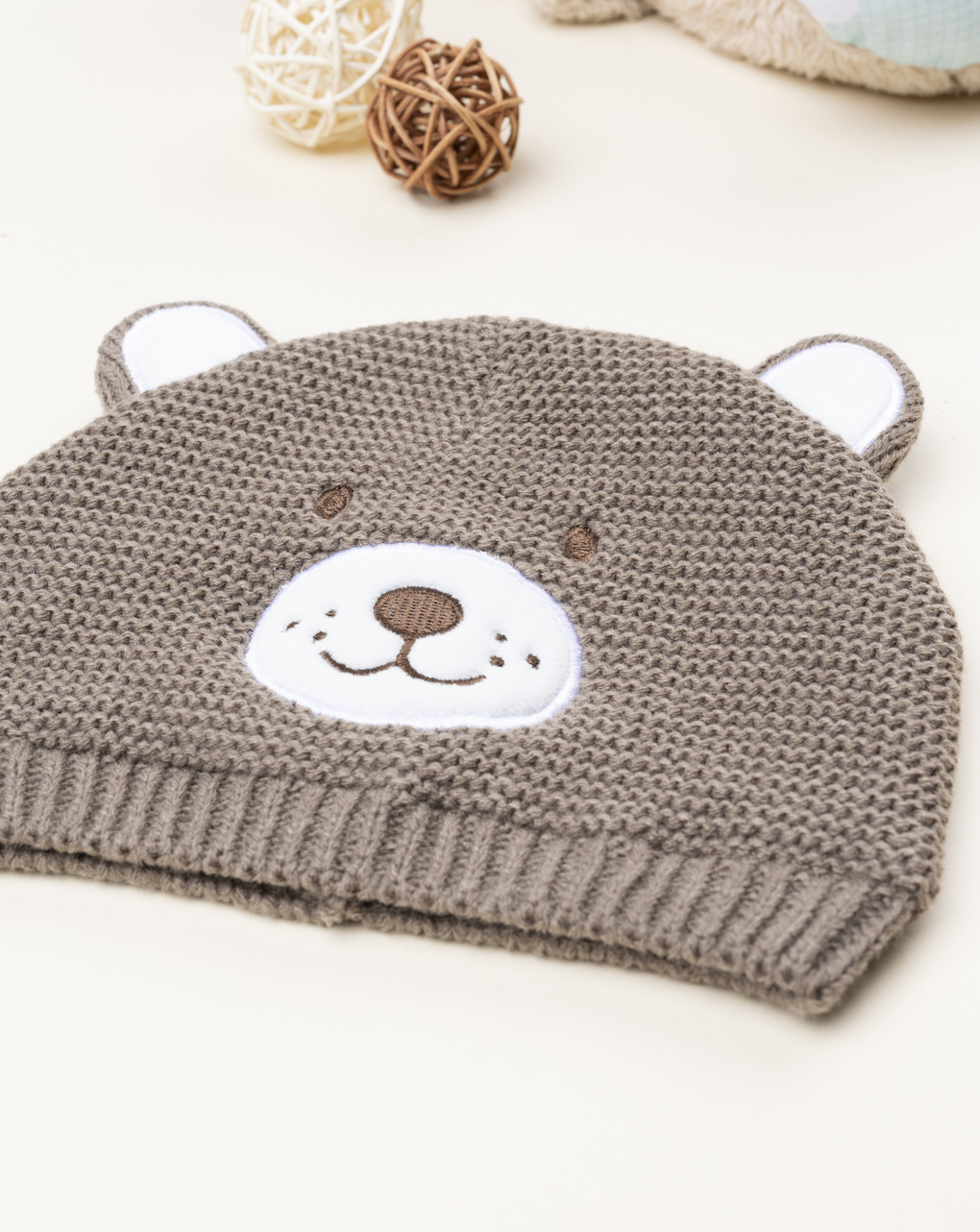 Berretto bimbo marrone orsetto