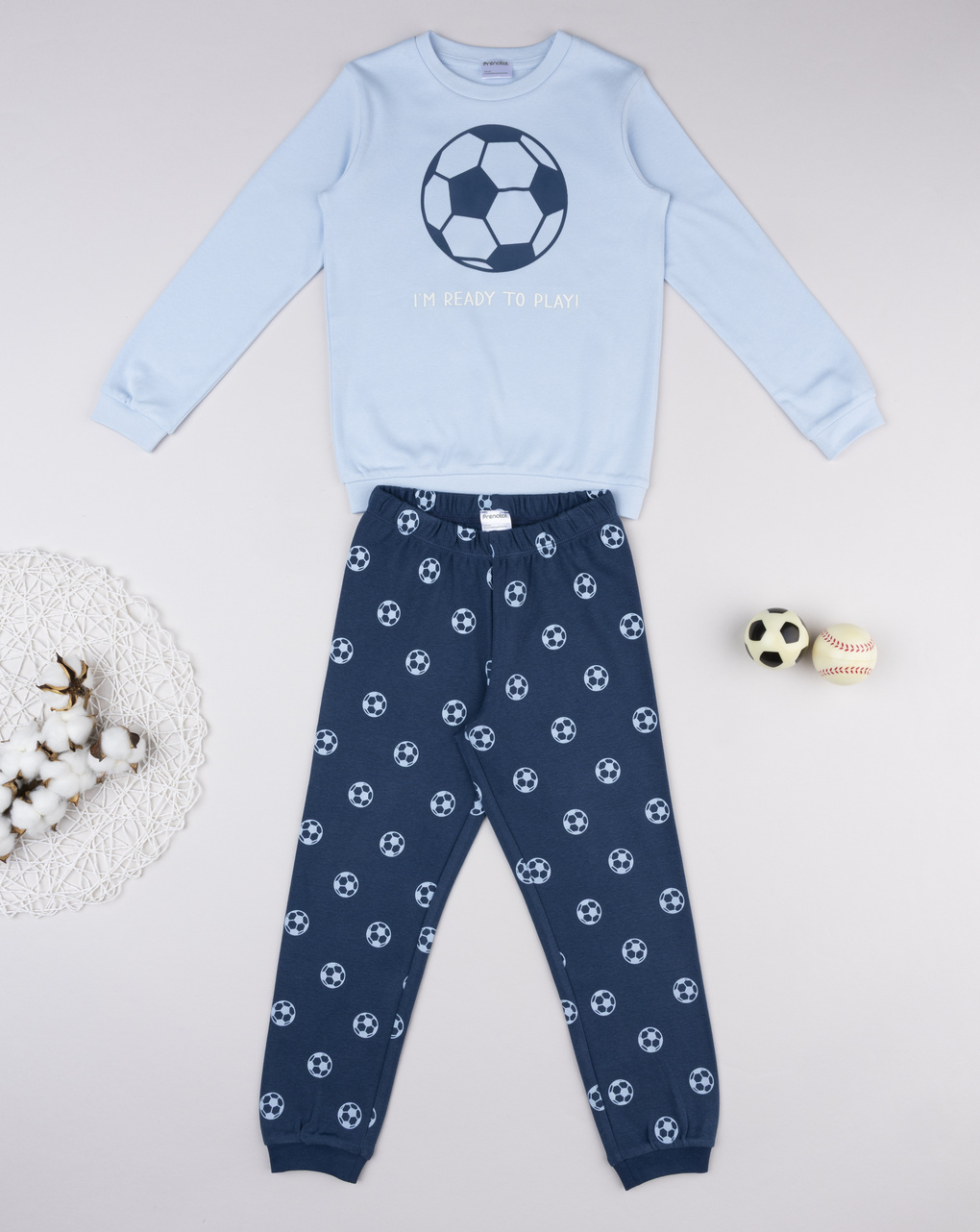 Pigiama bimbo blu calcio