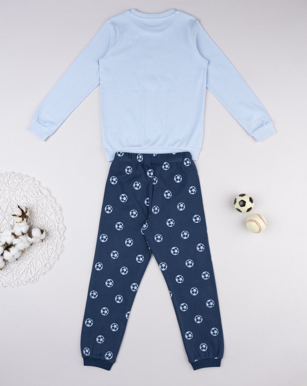 Pigiama bimbo blu calcio