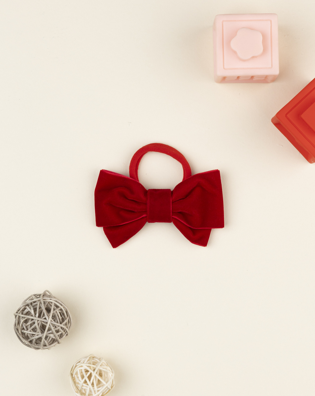 Elastico con fiocco bimba rosso