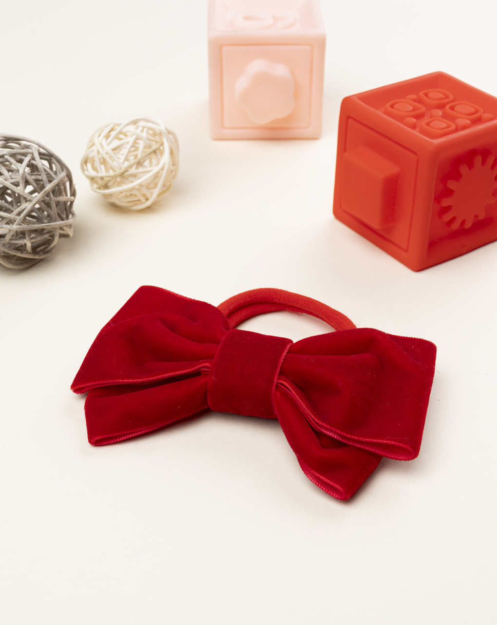 Elastico con fiocco bimba rosso
