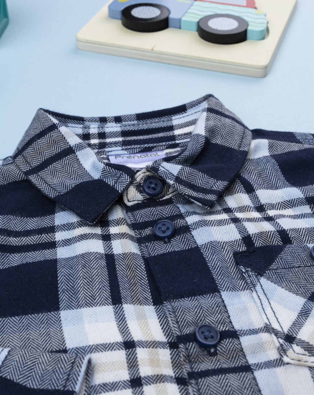 Camicia flanella bambino blu