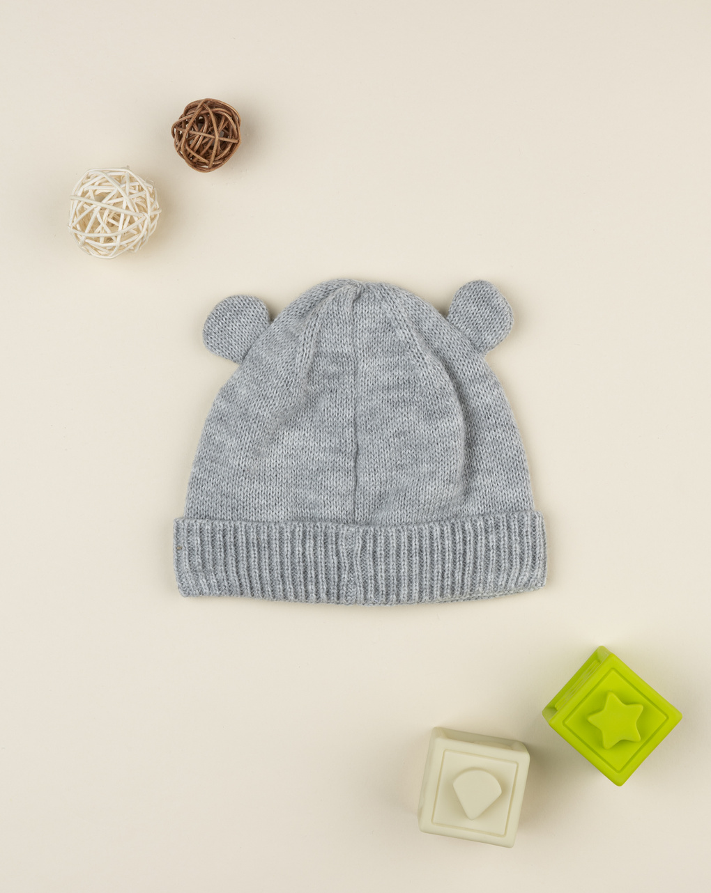Cappello bimbo grigio con orecchie