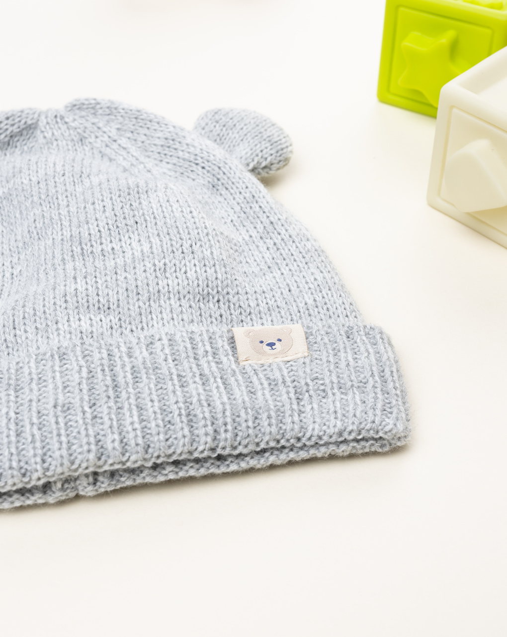Cappello bimbo grigio con orecchie