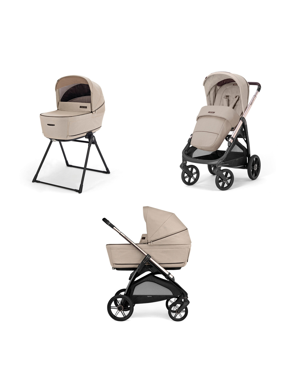 Sistema modulare aptica duo colore pashmina beige con telaio palladio - inglesina