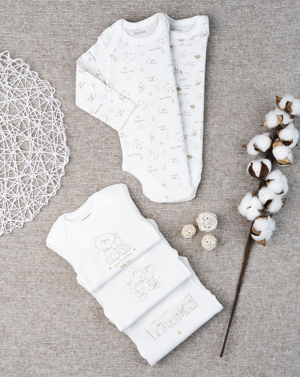 Pack 5 body unisex "oro"