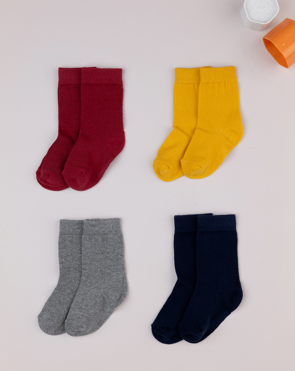 Pack 4 paia gambaletti tinta unita