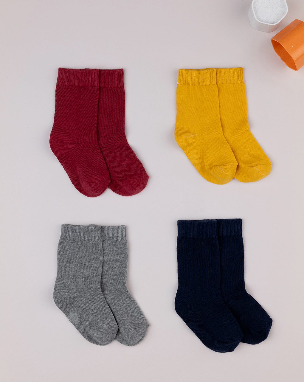 Pack 4 paia gambaletti tinta unita