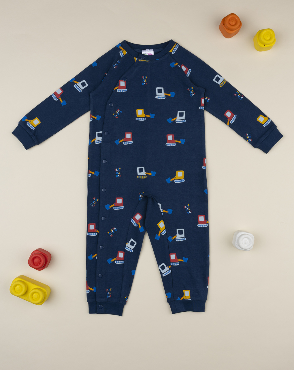 Pigiamone bimbo blu mezzi allover