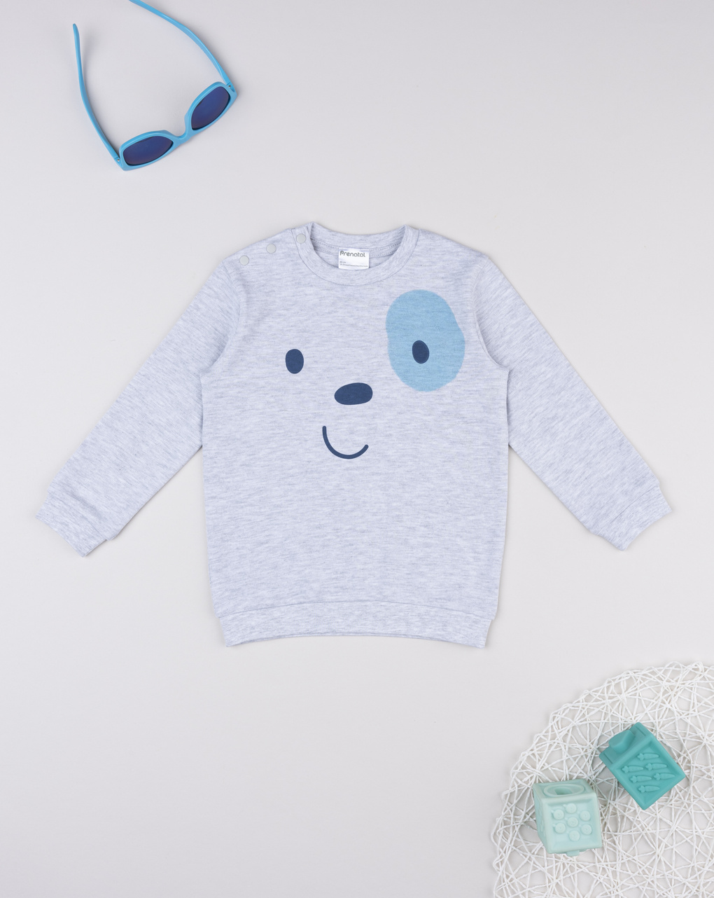 Maglia pigiama bimbo grigio stampa