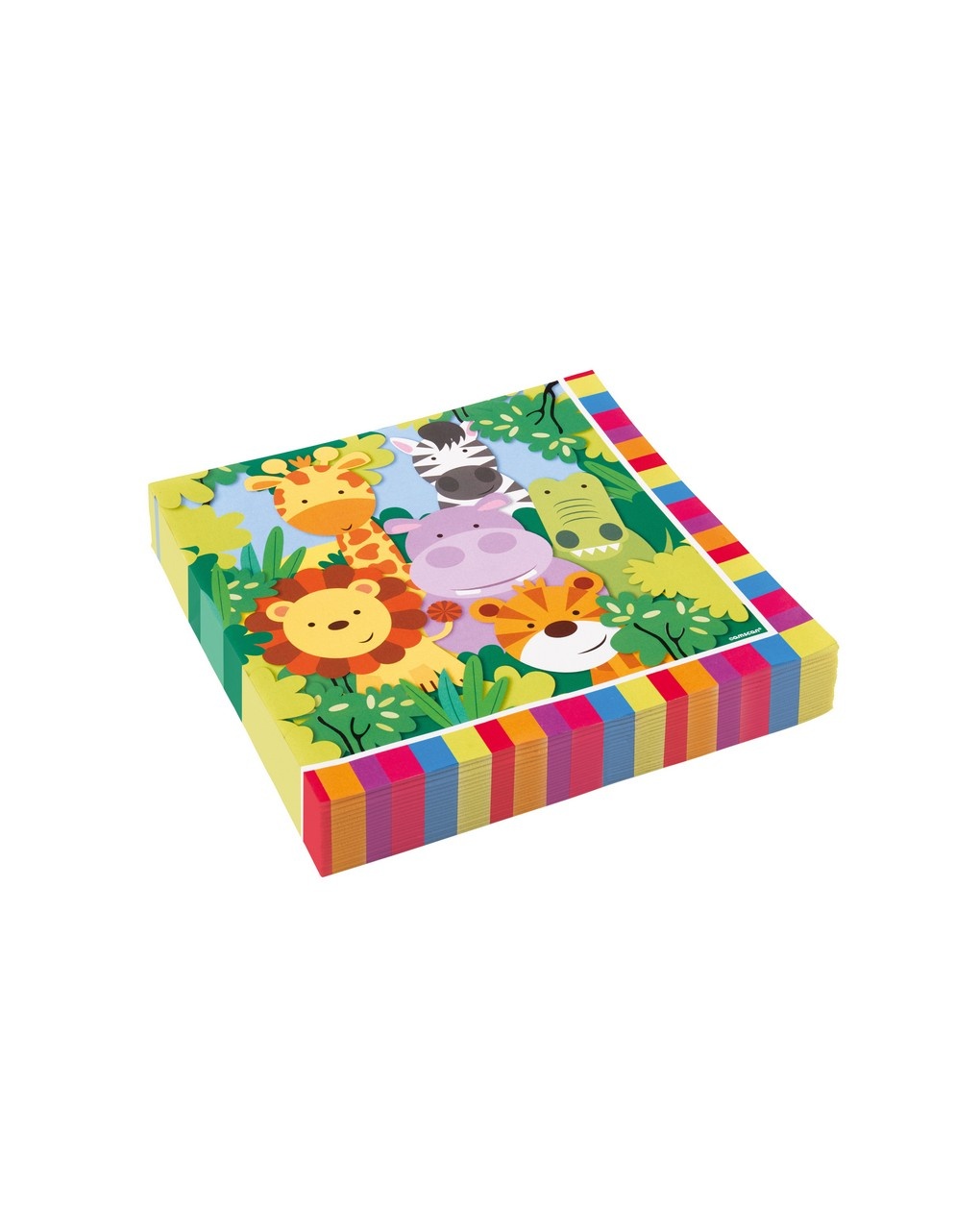 Tovagliolo carta 33x33 cm - 20 pezzi - animali della giungla