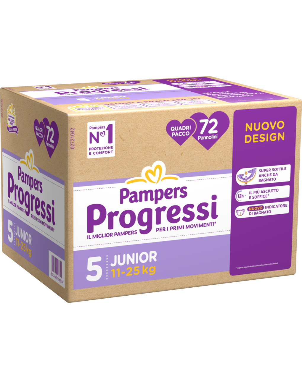Progressi taglia 5 junior quadri pacco x72 - pampers