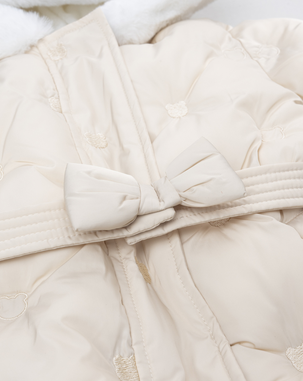 Giubbino bimba beige con fake fur