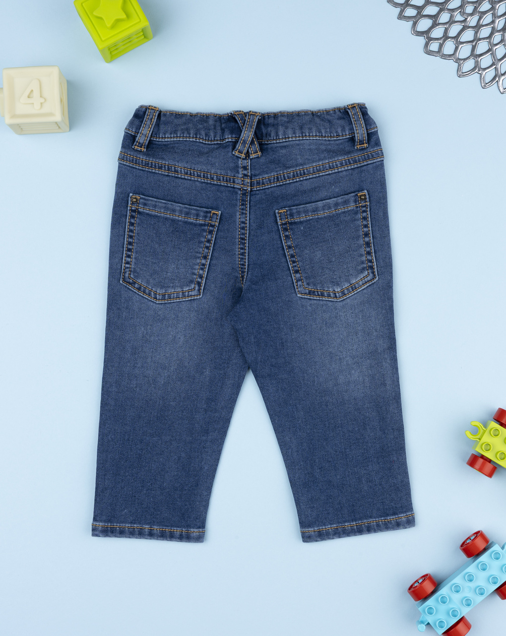 Pantalone denim bimbo orsi patch orsi