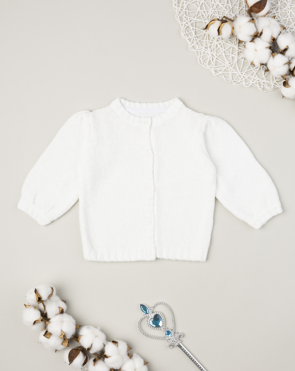 Cardigan bimba bianco
