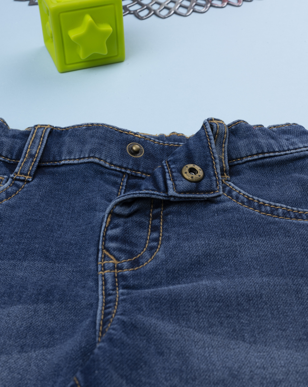 Pantalone denim bimbo orsi patch orsi