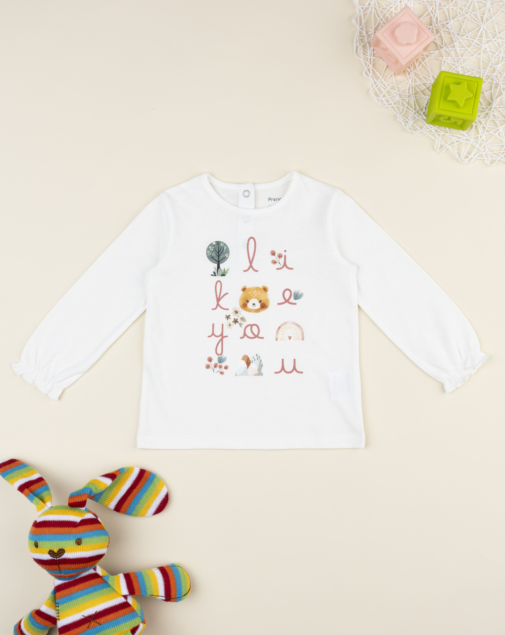 T-shirt bimba bianca stampata