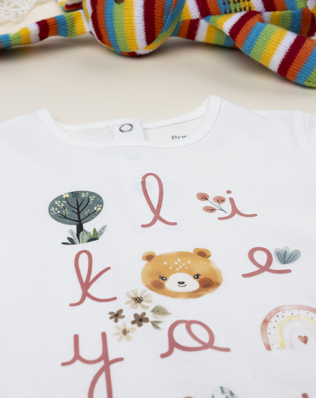 T-shirt bimba bianca stampata