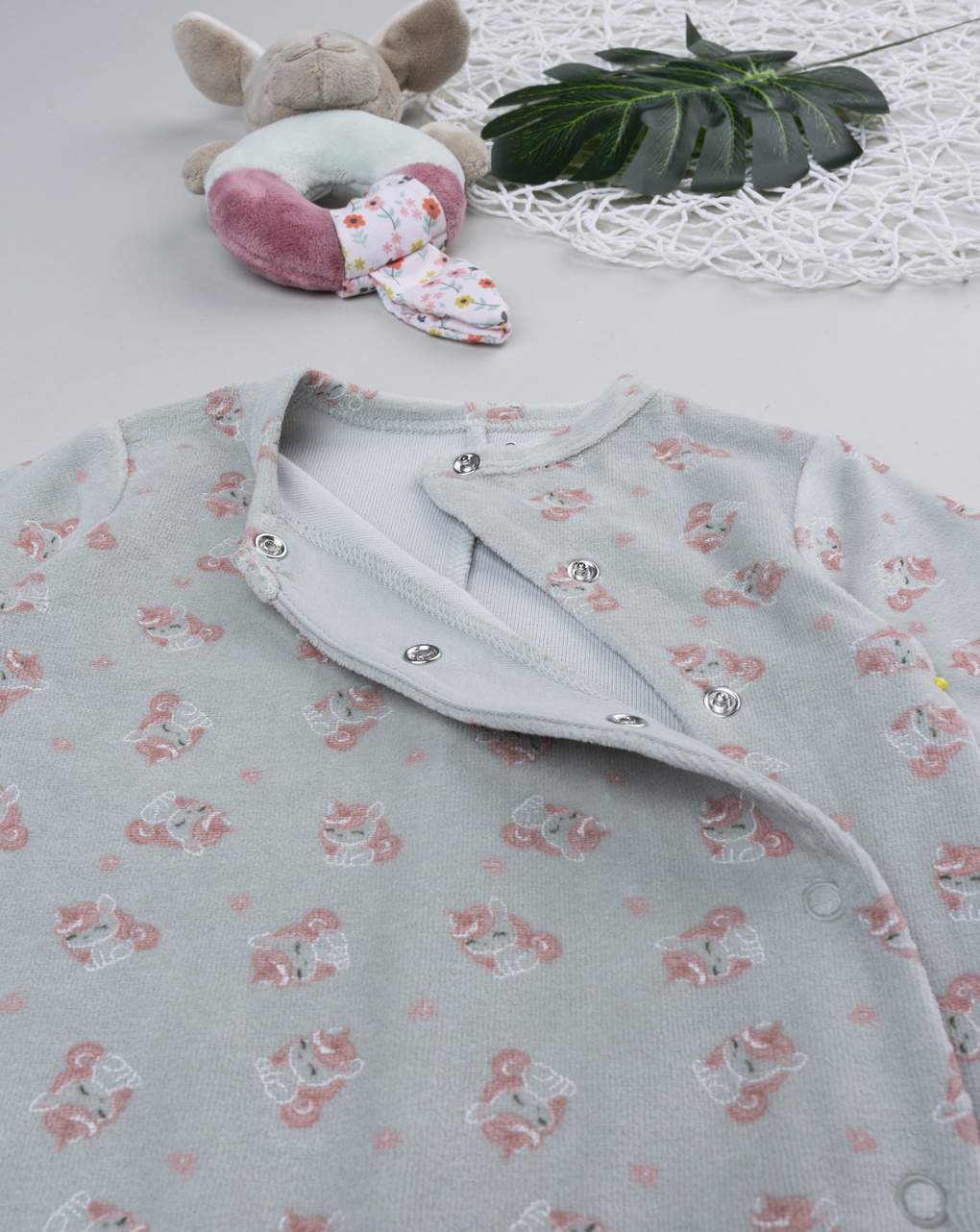 Tutina neonata verde unicorni allover