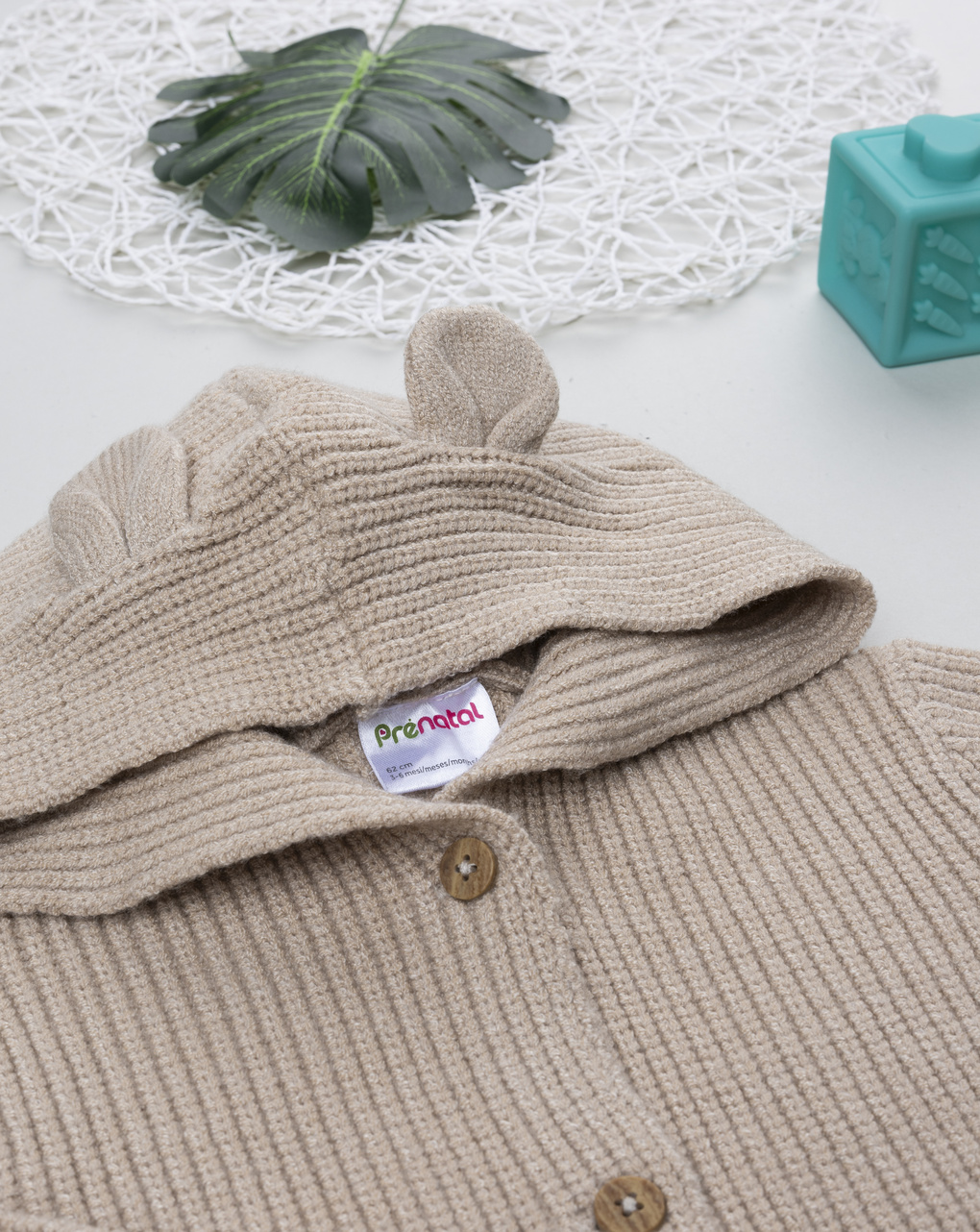 Cardigan bimbo marrone in tricot