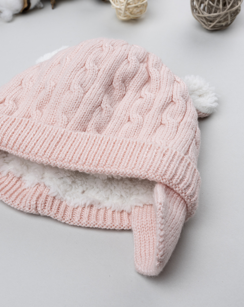 Cappello bimba rosa con orecchie