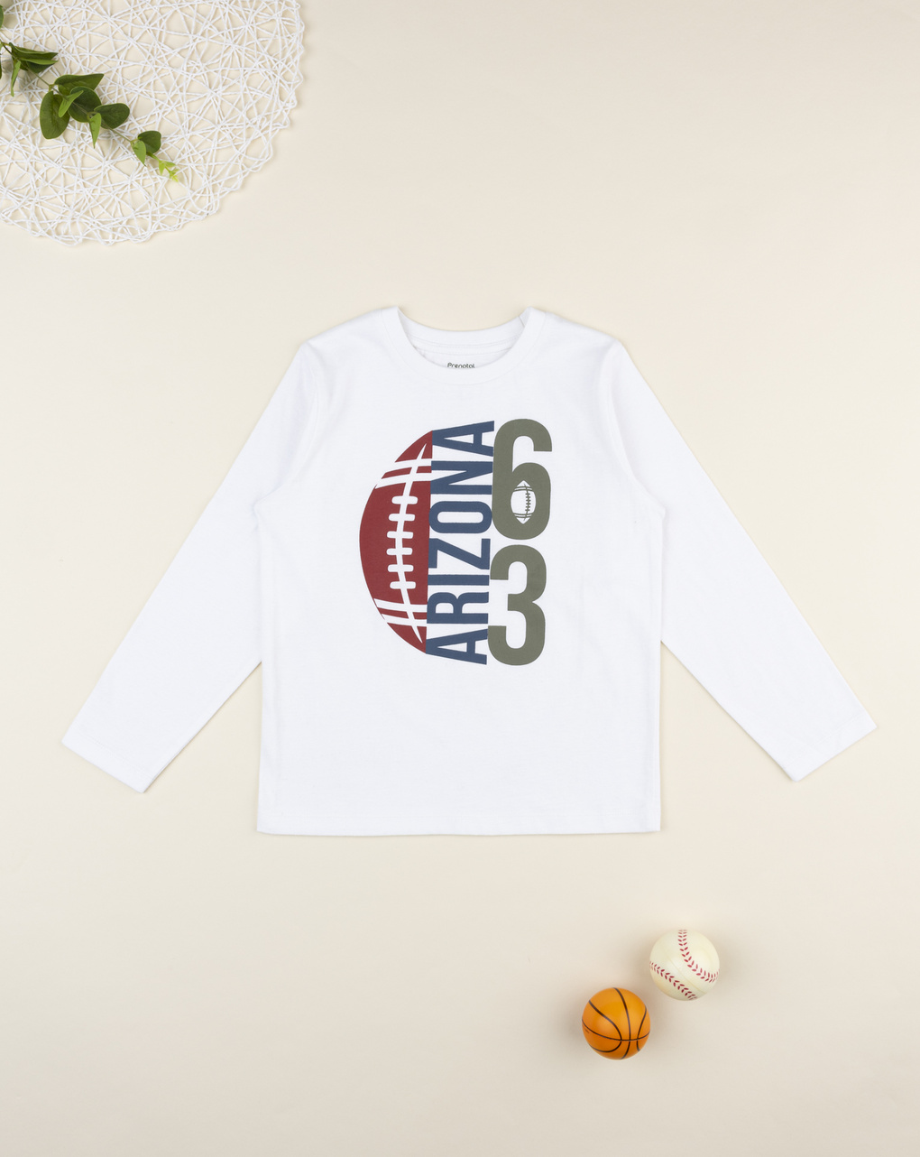 T-shirt bambino bianca stampata