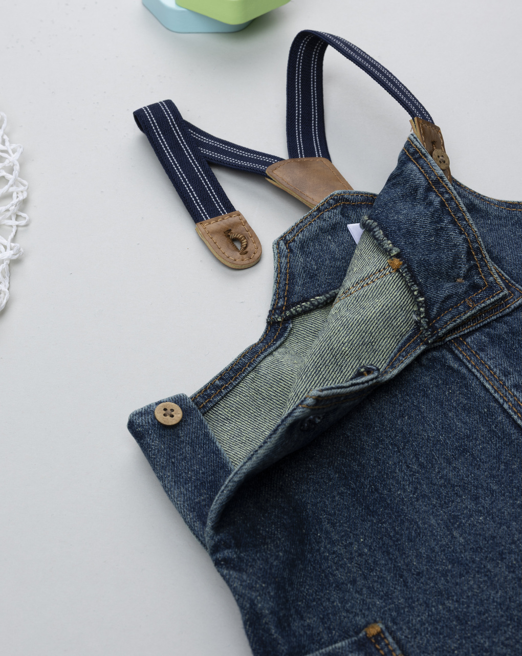 Salopette denim bimbo con bretelle apribili