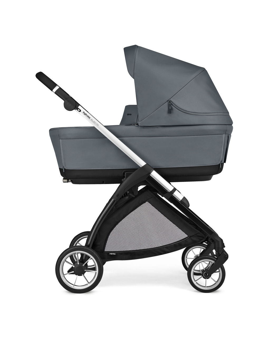Electa system duo colore union grey con telaio silver black - inglesina