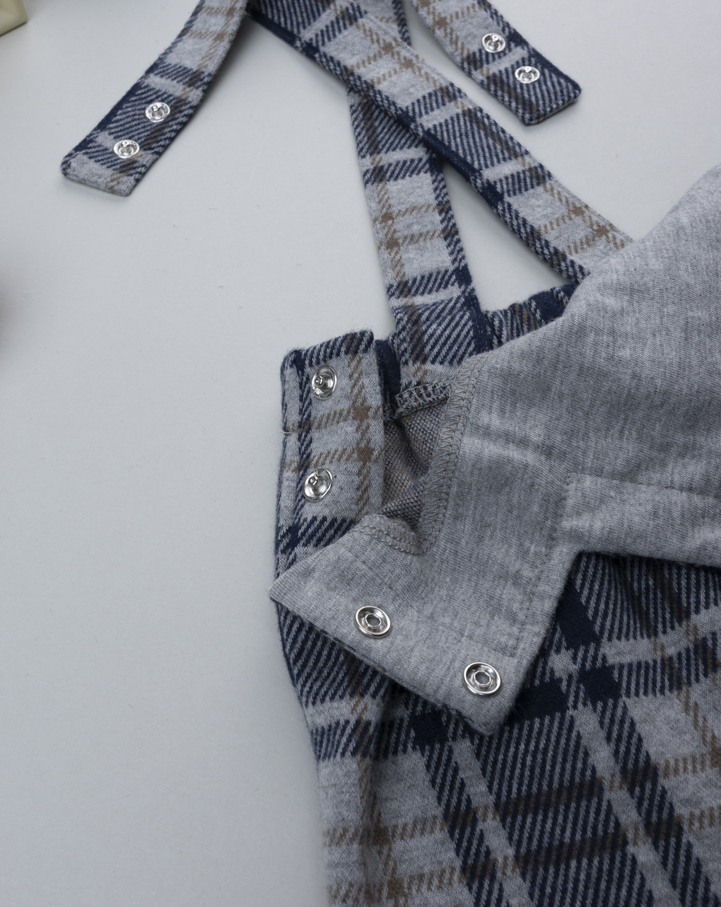 Salopette scozzese blu bimbo cagnolino