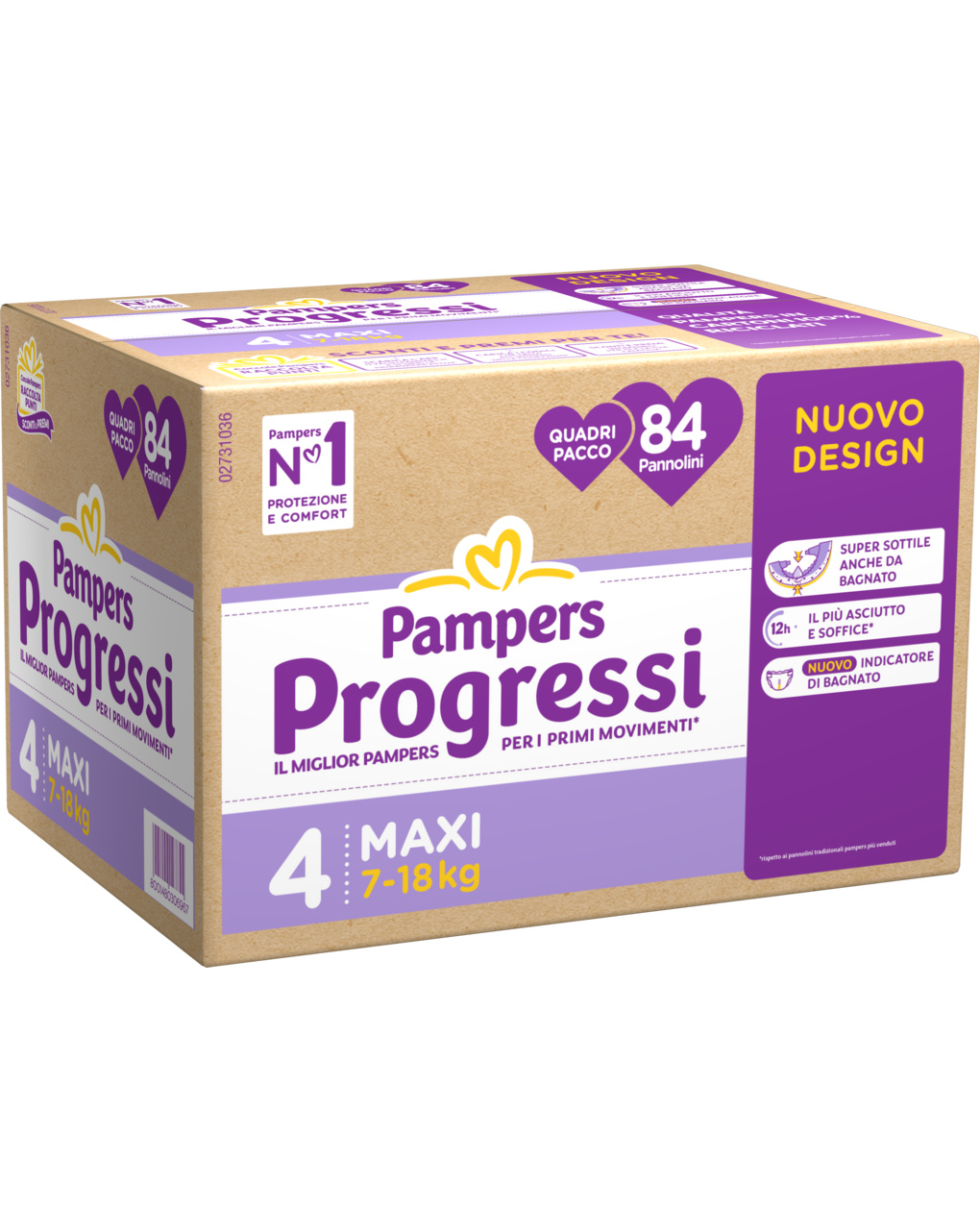 Progressi taglia 4 maxi quadri pacco x84 - pampers