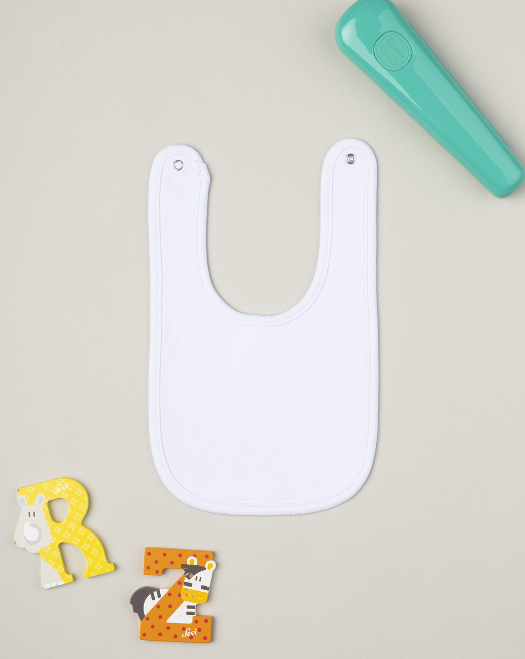 Bavaglino unisex bianco paperelle